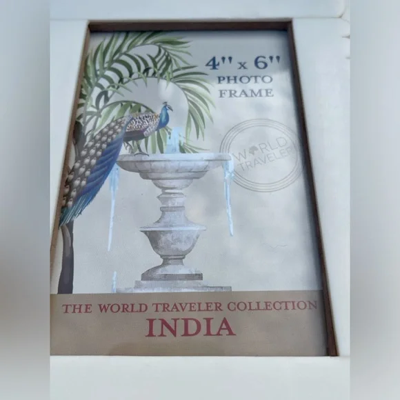 Cream Scalloped Photo Frame The World Traveler Collection INDIA - Picture 4 of 6